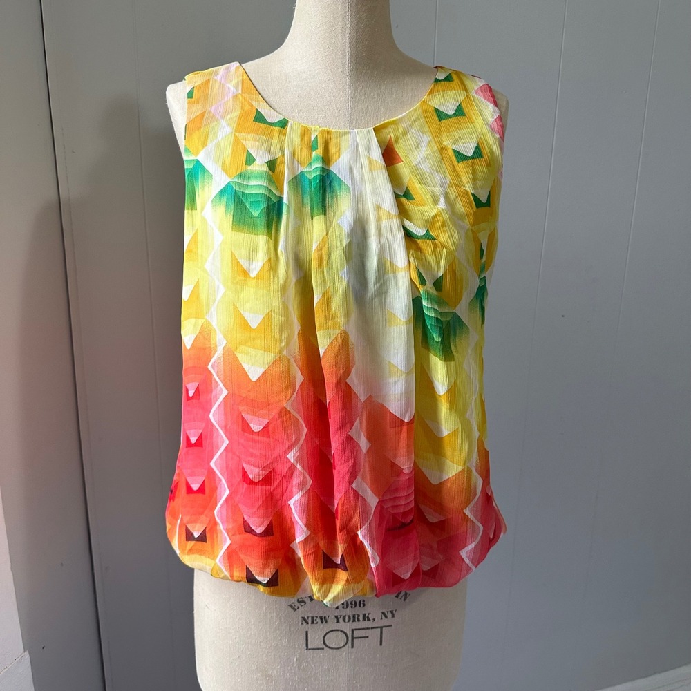 Madison Paige Multicolor sleeveless summer vacation blouse‎ Size S